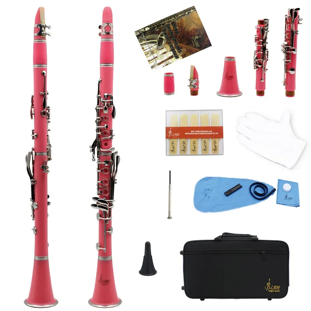 SLADE Bb Clarinet 17 مفتاحًا أدوات آلات النفخ الخشبية الباكليت الراقية تينور كلارينيت بلاكويند أداة أداء الكلارينيت المتخصصة #6