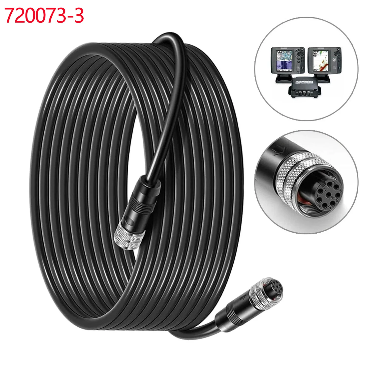 

720073-3 20 Feet Ethernet Cable AS EC 20E Replacement Part for Humminbird Black Fit for Helix, APEX, SOLIX and Onix Models