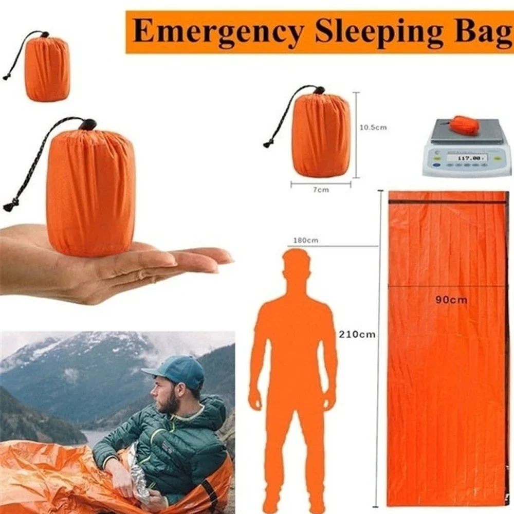 PE Emergency Survival Sleeping Bag Waterproof Blanket Camping Tool Survival Gear - Essential Emergency Outdoor Gear