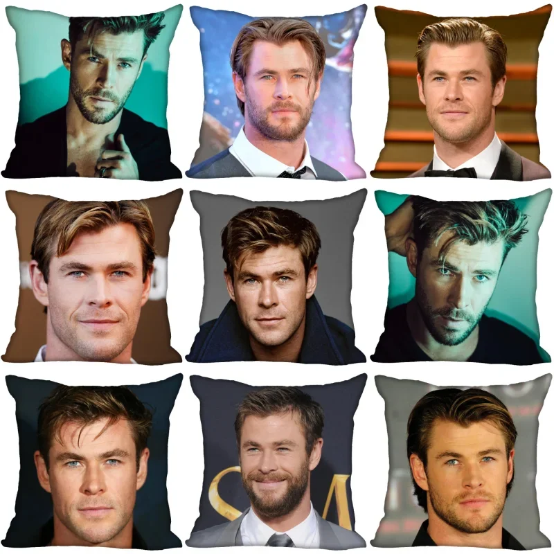 

Chris Hemsworth Pillow Case For Home Decorative Satin Pillows Cover Invisible Zippered Throw PillowCases 40X40,45X45cm 0509