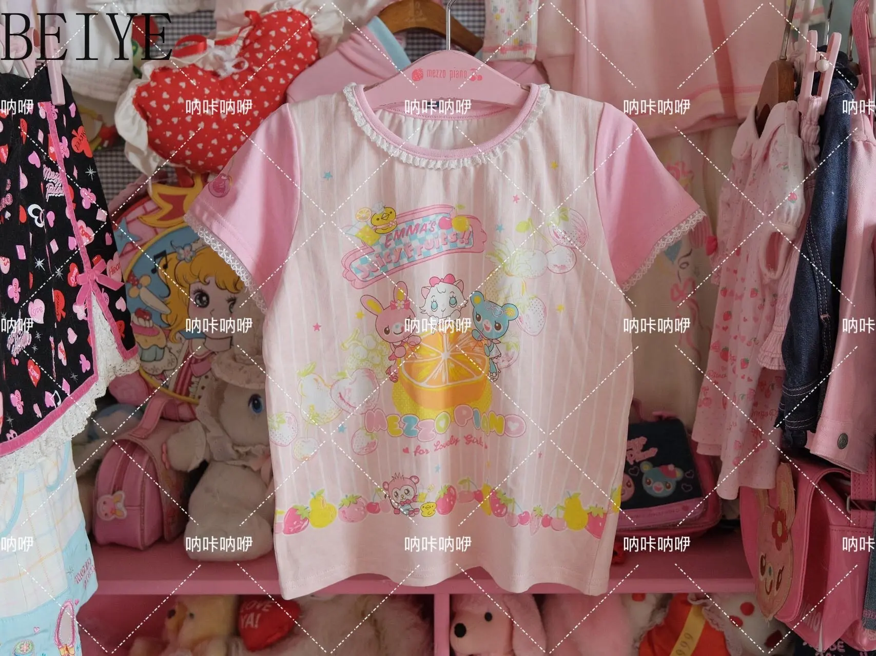 Girl's Kawaii Tops 2026 New Cute Sweet Girl T Shirt Japanese Style Summer Crew Neck Tshirt Casual Short Sleeve Tees