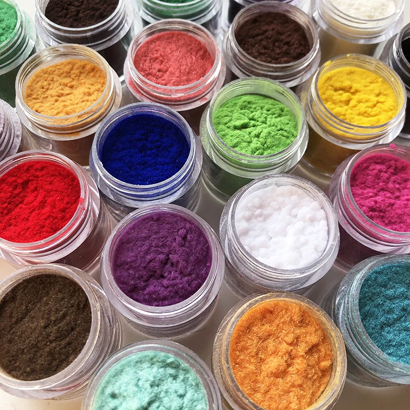 20g/bag 3D Candy Manicure Velvet Powder Black Nail Decoration Fuzzy Flocking Nylon Powder For Nail Glitter Art Tips 2413