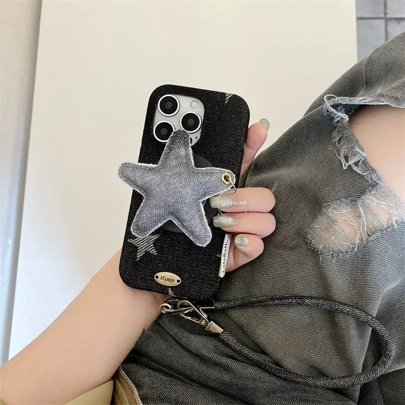

Магнитный кронштейн с синей звездой в стиле ретро, подходит для Apple 17promax, чехол для телефона IPhone 16, новинка 15pro, женский, 14 пар, All Inclusive Pro