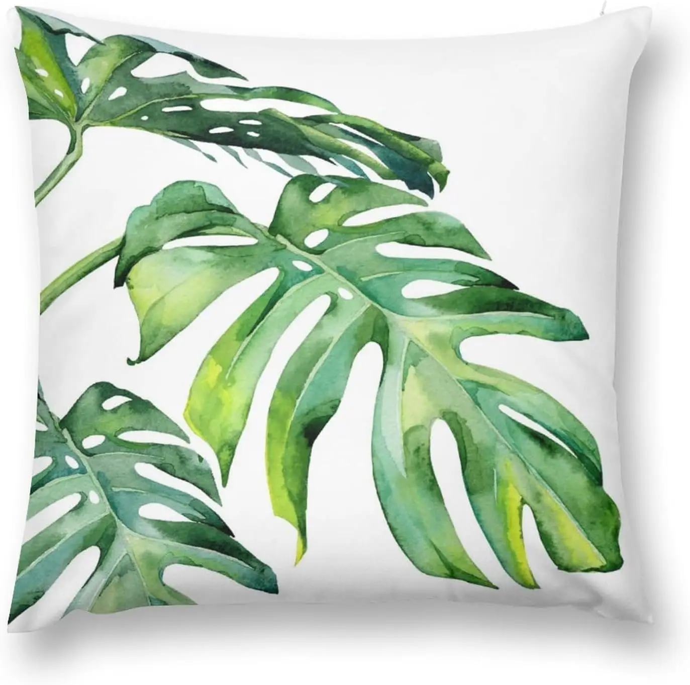 Elegant Monstera Leaf Tropical Pillowcase 18x18 Inch Botanical Print Green Jungle Decor Pillow Cover autumn decoration