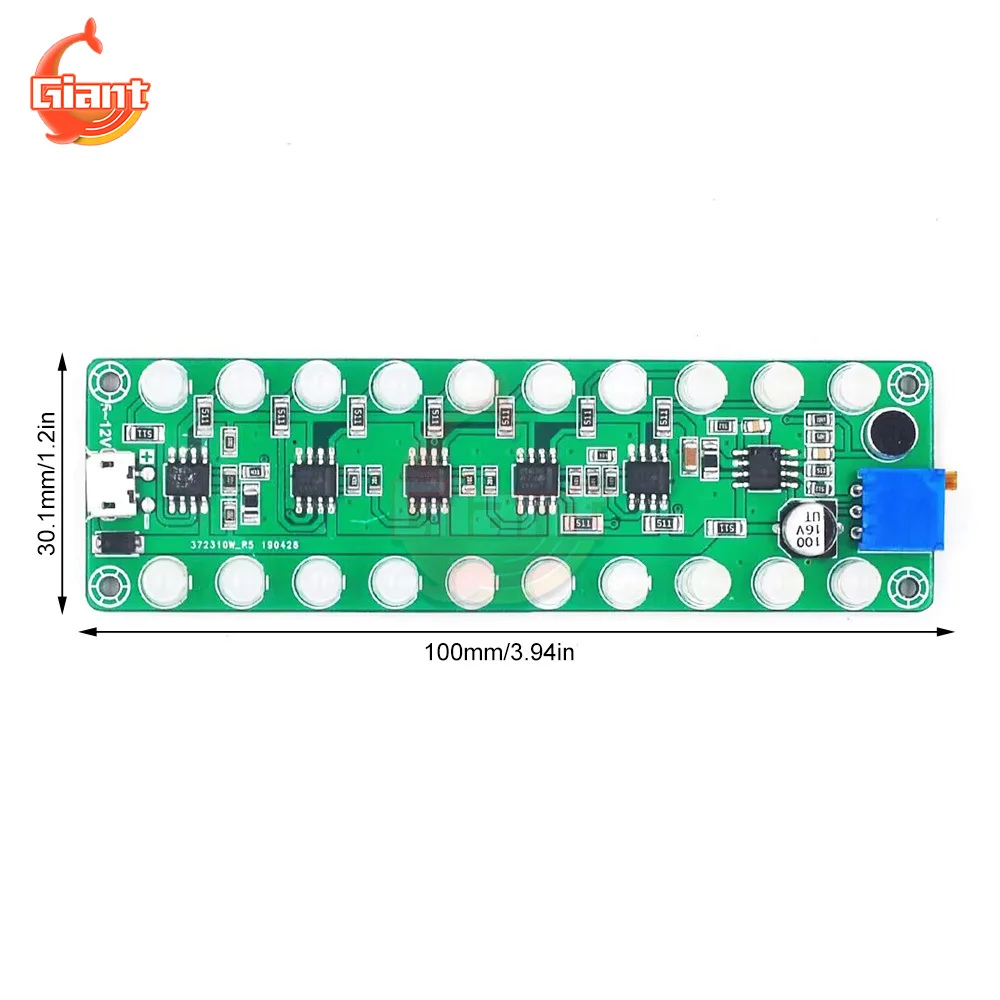 Single Channel Voice Controlled Induction Amplifier Board LED Indicator Audio Level Meter HiFi Fever Power Amplifier Module