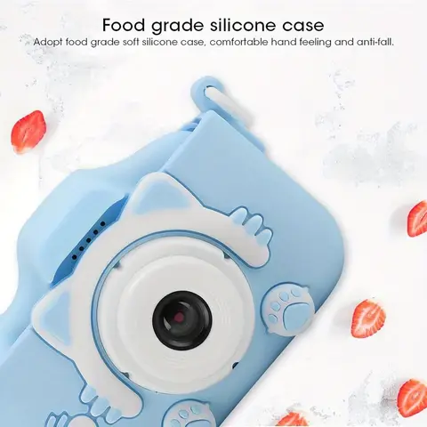 Minor-kamera, 12MP mini-tecknad kattunge digitalkamera med dubbelkamera för Minor (blå) 8 best sales Hello Kitty digitalkamera - №3