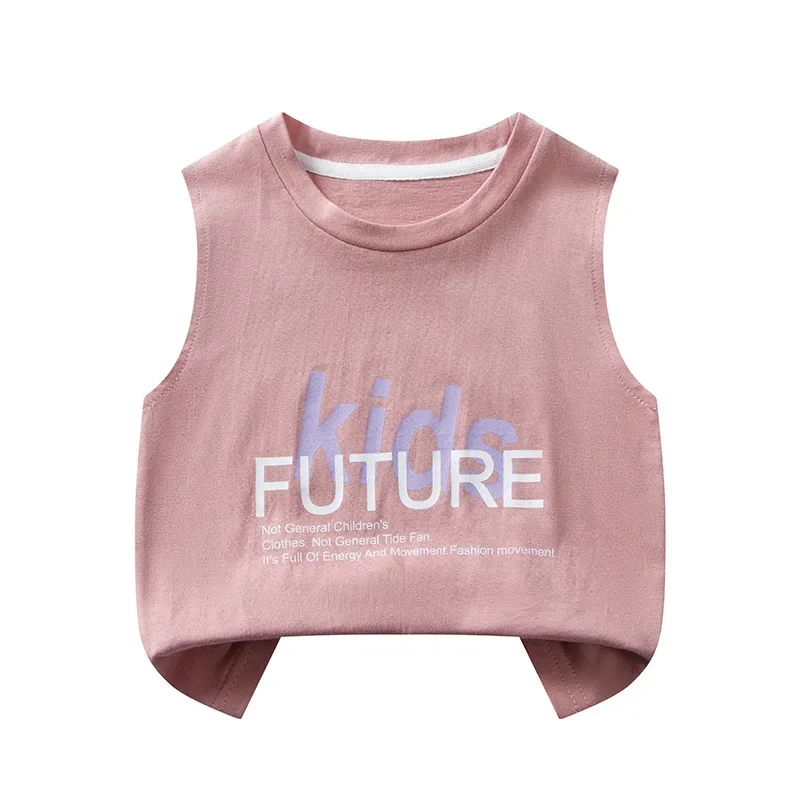 Children's O-neck Sleeveless T Shirt Summer Letter Casual Camis For Boys And Girls Kid's Loose Outdoor Tank Crop Top Tees H17-1