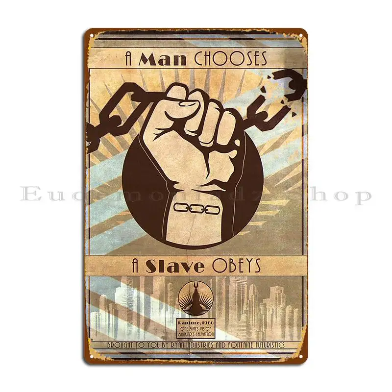 Bioshock Propaganda Poster Kwnblack Metal Sign Print Club Club Home Wall Cave Tin Sign Poster