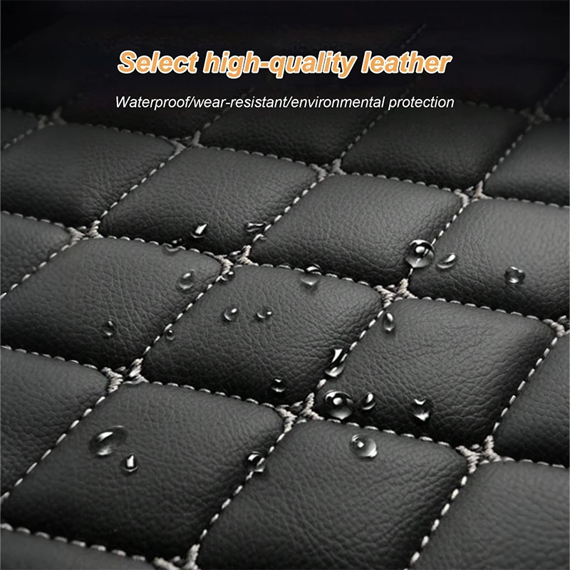 4Pcs Universal Car Mats for RHD Vehicles - PVC Leather Quilted Waterproof Non-Slip All-Season Easy Clean Fits Sedans/SUVs/Trucks