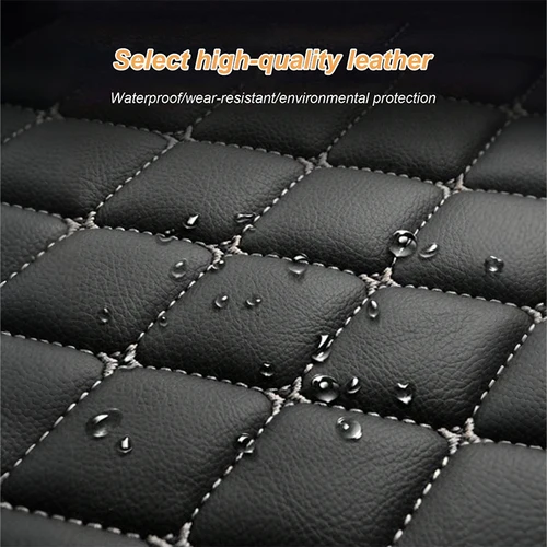 Imagen 2 del producto 4 Uds alfombrillas universales para vehículos RHD-cuero de PVC acolchado impermeable antideslizante para todas las estaciones fácil de limpiar se adapta a sedanes/SUV/camiones