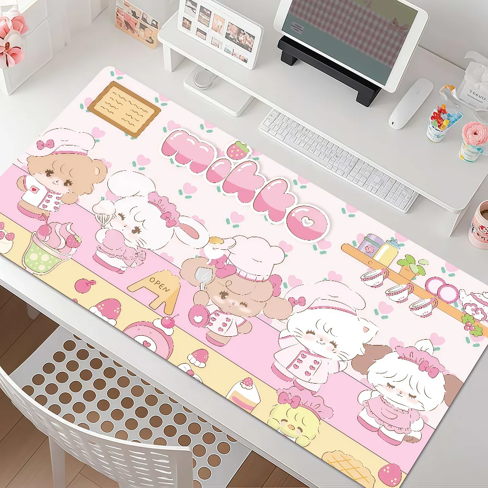 Cartoon Cute M-mikko Mouse Pad Anti Slip Rubber Edge Locked Thickened Laptop Gaming Desk Mat