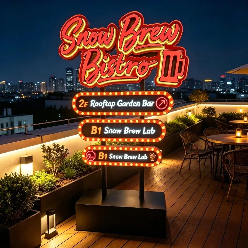 Bar commercial signage billboard custom LED vertical billboard outdoor indoor 3D luminous store column signage