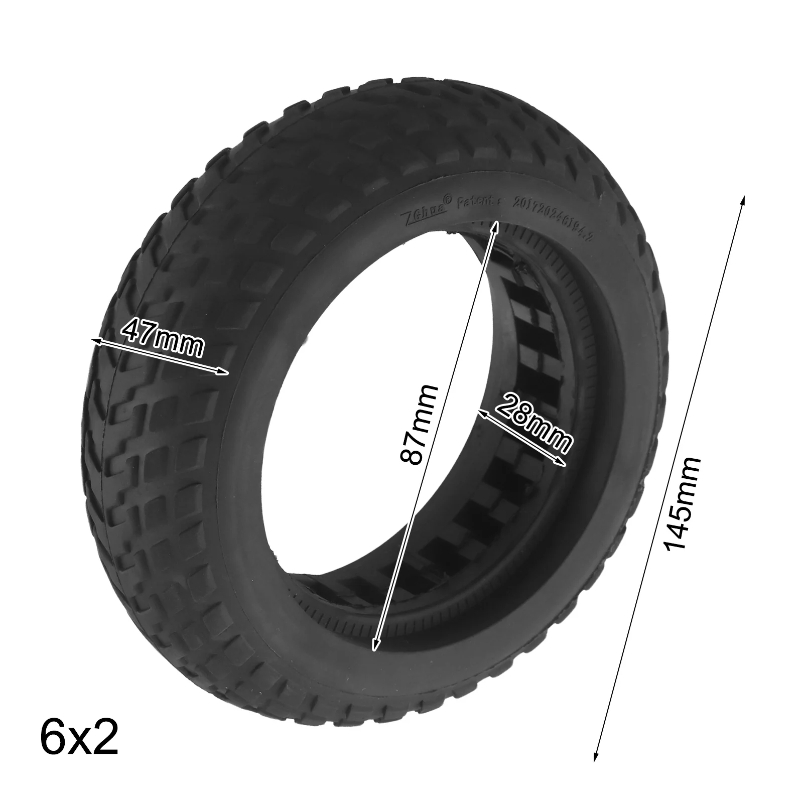 6x1.6 Scooter Tire 6 Inch Solid Tire Reliable Performance Sleek Black Color Smooth Ride Wear-resistant Scooter Maintenance