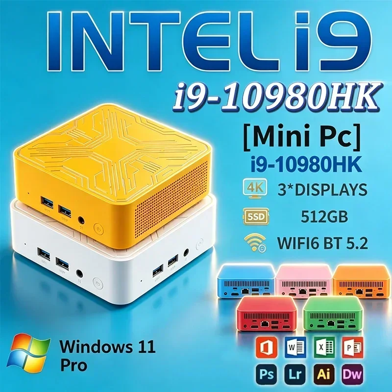 New Mini PC Intel i9-10980HK Strong Performance Mini PC 16GB RAM 2048GB1TB SSD Gaming Computer WiFi6 Desktop PC