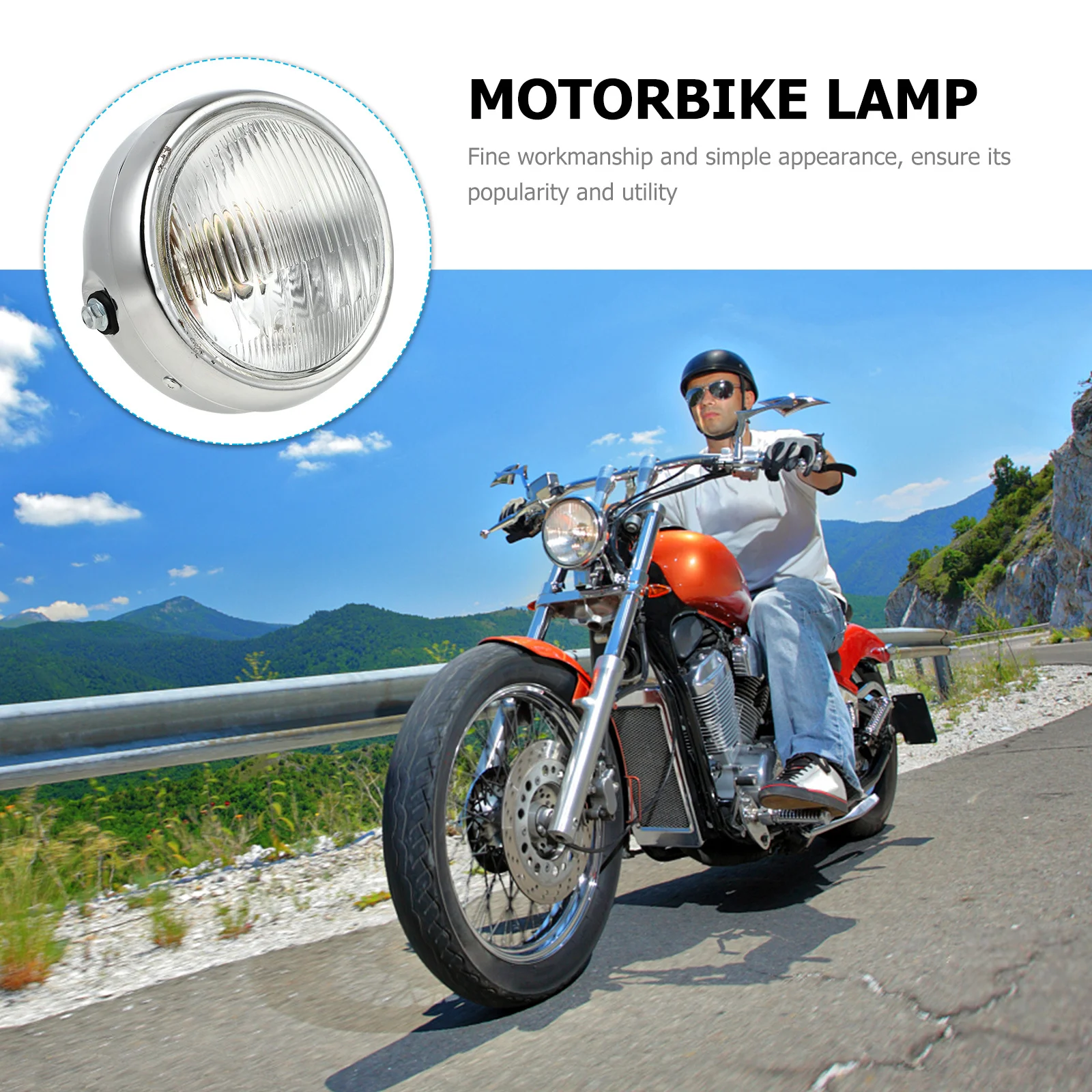 Reflektor motocyklowy w stylu retro, profesjonalna kompaktowa konstrukcja, wodoodporna lampa do jazdy nocnej, okrągła lampa do modernizacji motocykla.