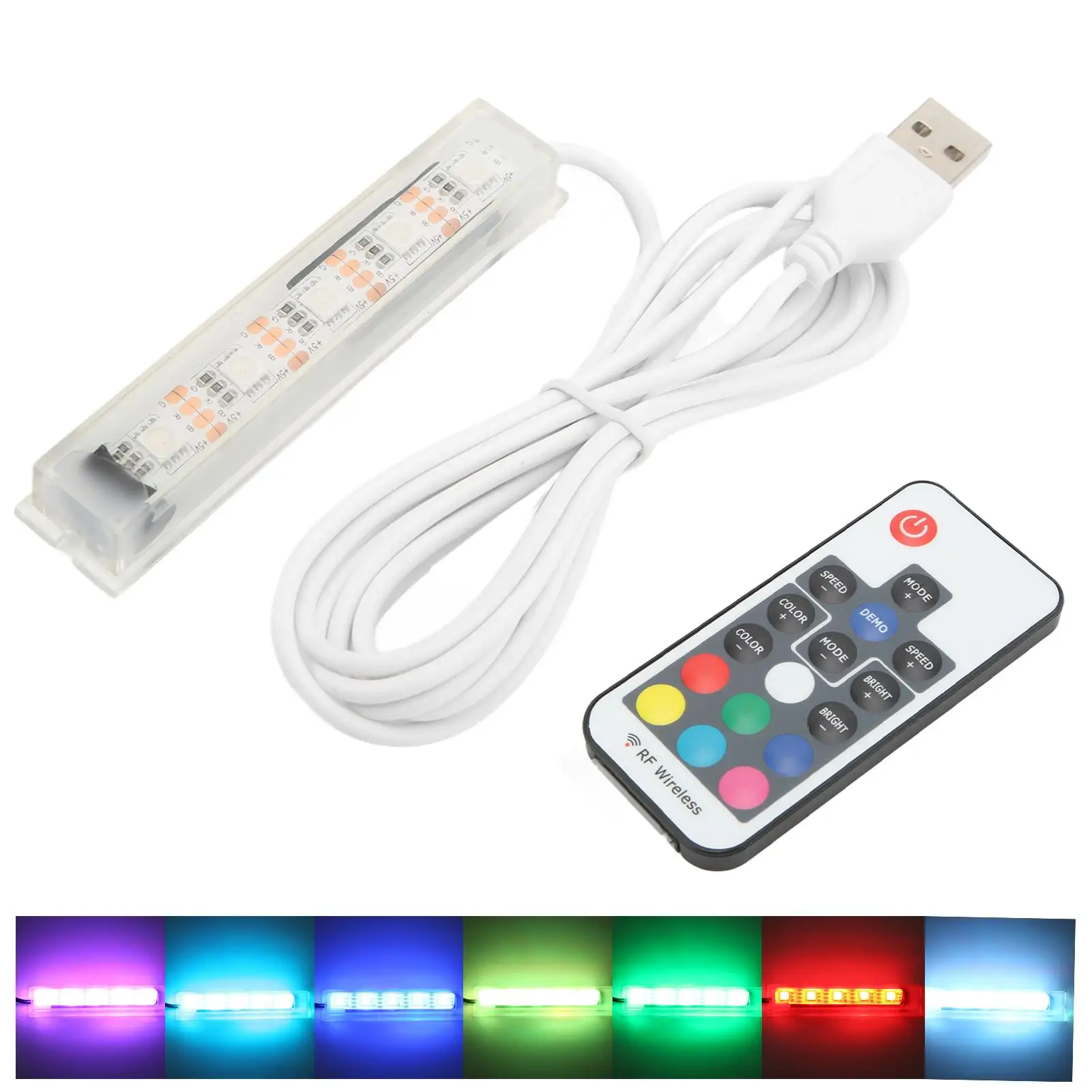 Colorful Adjustable Brightness LED Aquarium Light with Remote for Fish Tank for plants - Small Plastic for landscape Lamp