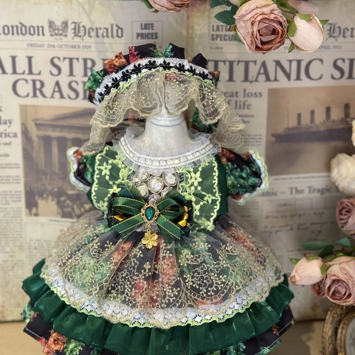 เสื้อผ้าตุ๊กตาผ้าฝ้าย 20 ซม. 40 ซม. 10 ซม. 15 ซม. ชุดสีมรกต สำหรับตุ๊กตา reborn ขนาด 50-55 ซม. จัดส่งฟรี