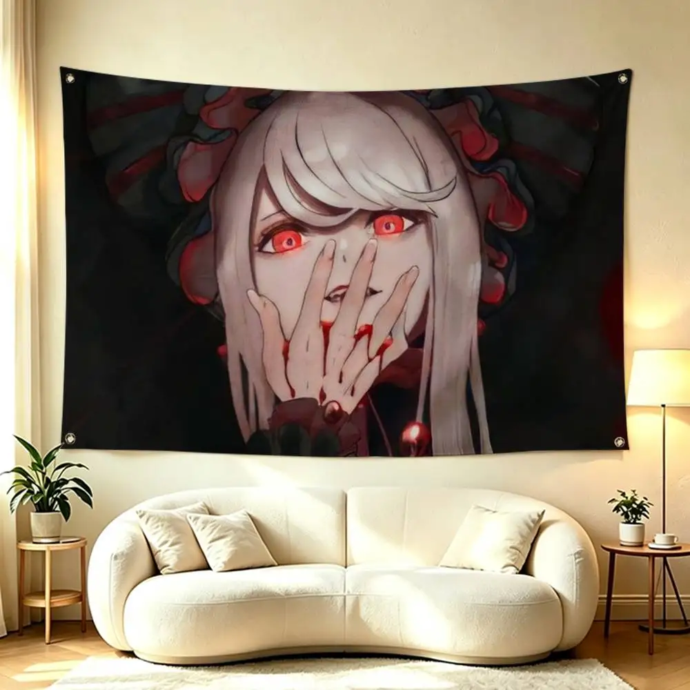 Anime O-Overlord Shalltear Bloodfallen Flags for Bedrooms Home Decor Items Outdoor Decors Garage Decoration Flaga