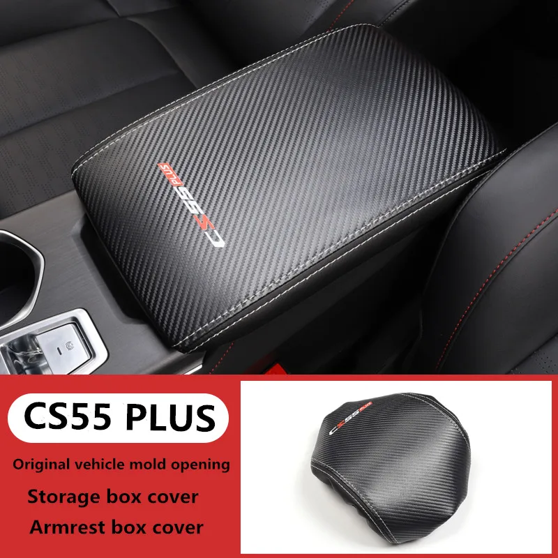 For Changan CS55 PLUS car Center armrest compartment cover Storage box Gear lever protective cover Leather gear shift cover