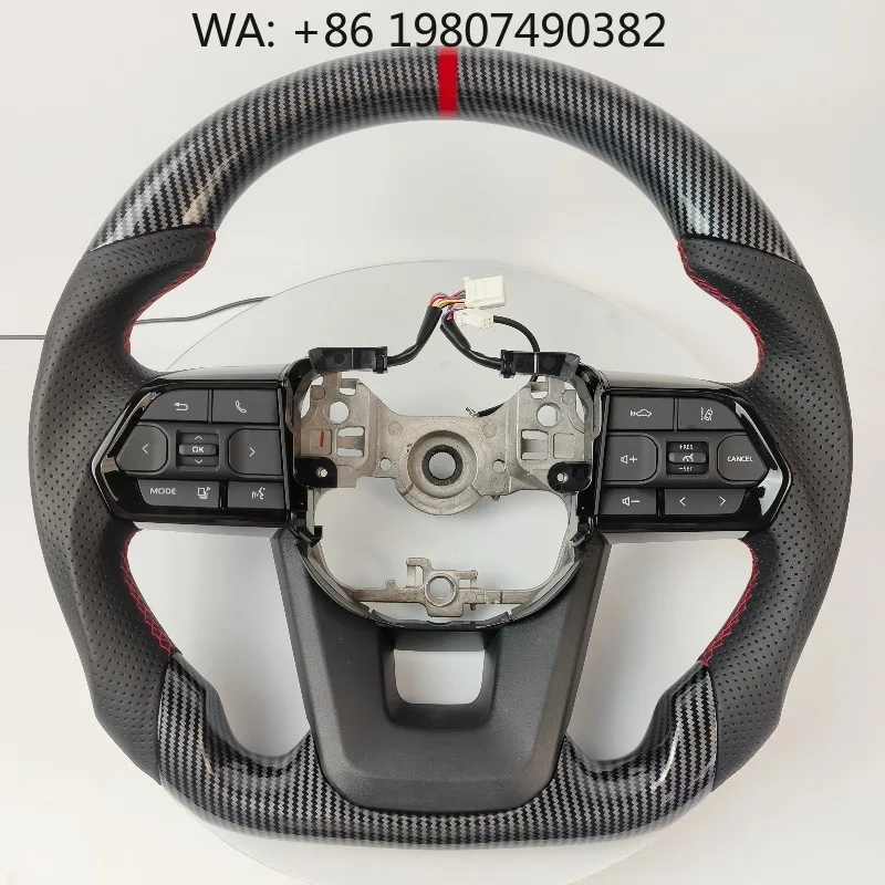 

Forged Carbon Fiber Leather Steering Wheel Custom Sport For Family Sedan Auto Interior Modified