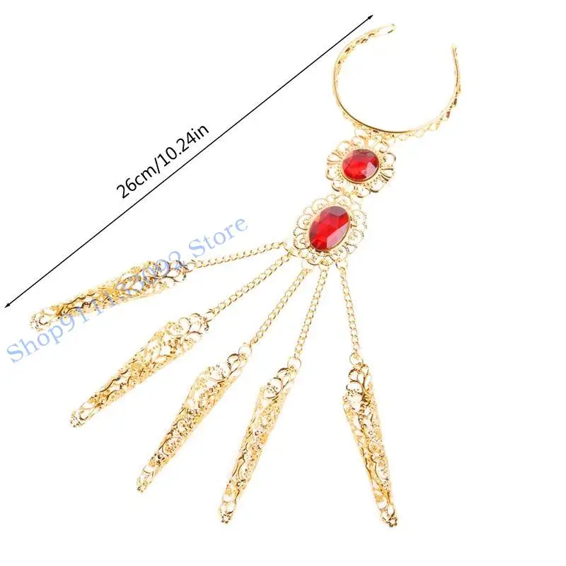 H9ED 1pc Women's Girl's Belly Dance Dancing Finger Indian Thai Finger Golden Jewelry