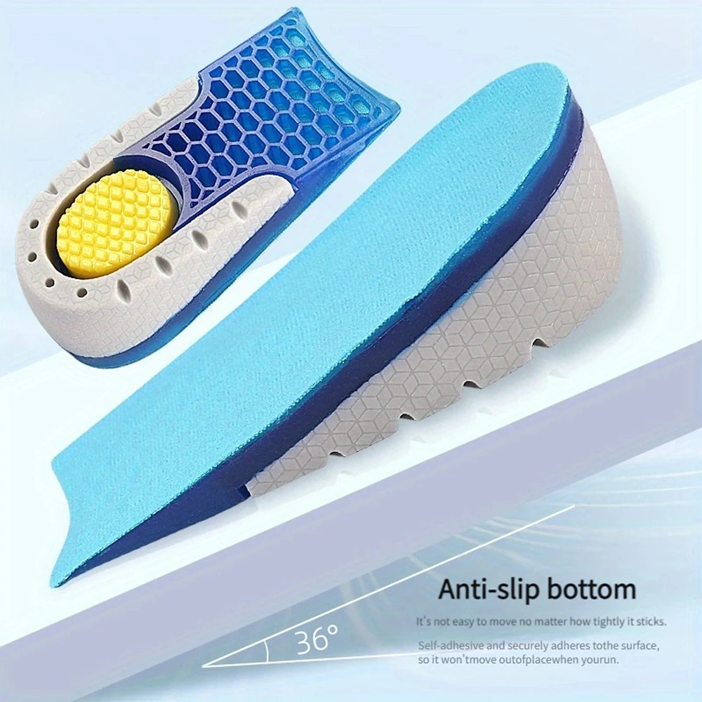 Silikon-Einlegesohlen zur Erhöhung der Körpergröße für Männer und Frauen, elastische Erhöhungsvorlagen, Gel-Einlegesohlen für Schuhe, Fersenlift, Schuhsohle – Detail 6