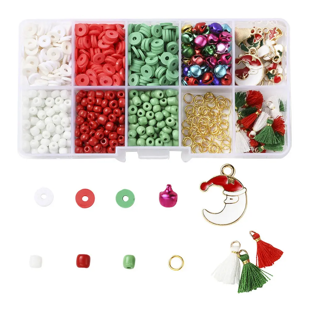 

1Set DIY Jewelry Making Soft Clay Beads Kit for Earrings Fashionable Handmade Accessories Christmas Charms Unique Personalized