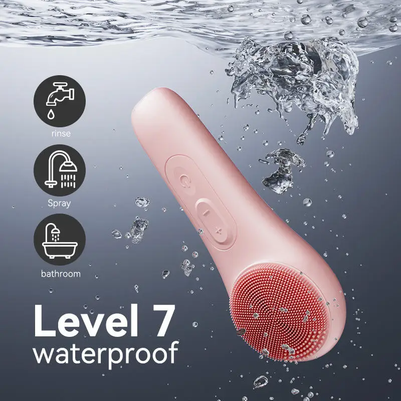 Dispositif de lavage du visage en Silicone, compresse chaude, Massage, charge ultrasonique, brosse de lavage du visage, étanche, nettoyeur électrique à vibrations