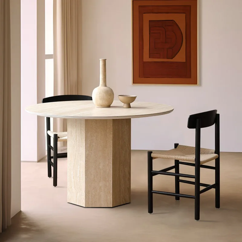 Round Restaurant Dining Table Coffee Kitchen Modern Nordic Luxury Lounge Dining Table Designer Reception Muebles Home Furniture