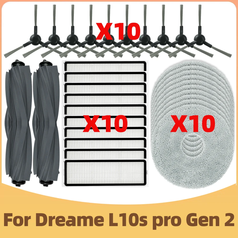 

Compatible For Dreame L10s Pro Gen 2 Robot Vacuum Cleaner parts Main Side Brush Mop Filter Replacements