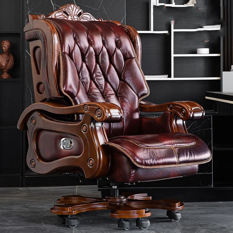 Leather Comfy Office Chair Luxury Modern Lounge Desktop Meditation Makeup Office Chair Relax Sillas De Oficina Furniture HDH