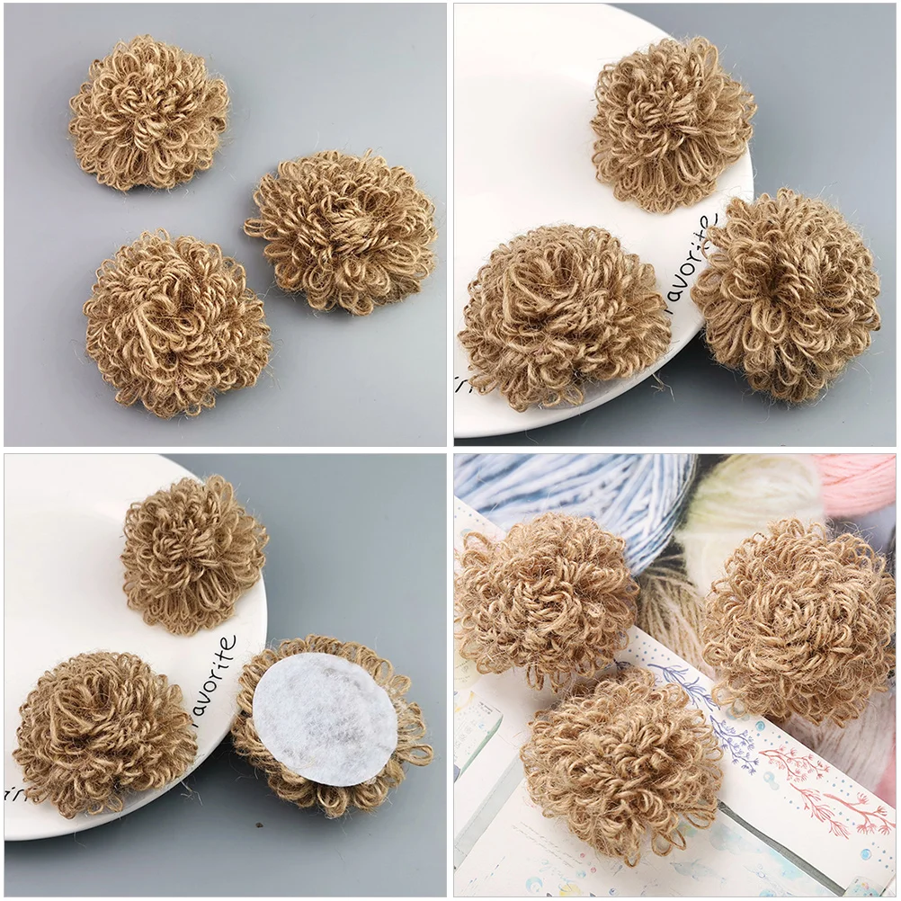 6 pezzi di fiori a sfera fiori eleganti per spilla corda di canapa artigianato fornitura fai da te forniture fai da te decorazioni per la casa ornamenti natalizi