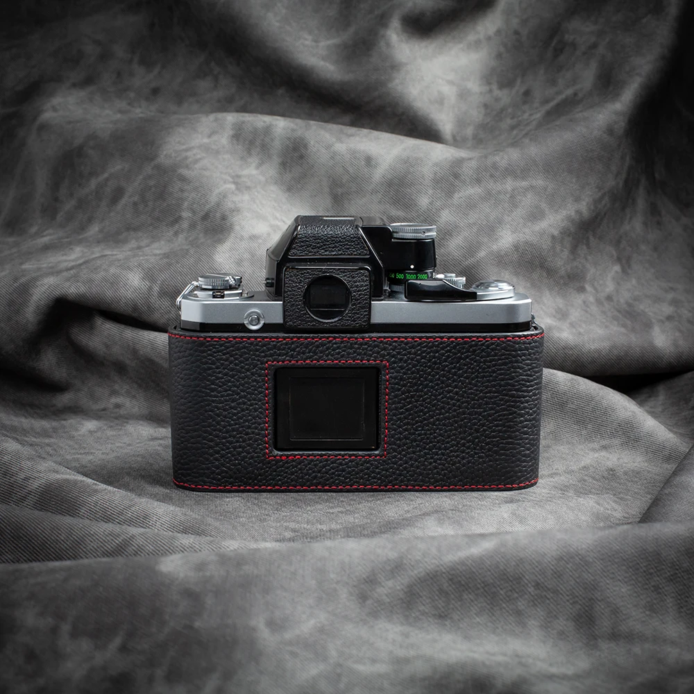 Para Nikon F2 F2S F2A F2AS Funda de cuero para cámara funda protectora hecha a mano de cuero auténtico para cámara media funda