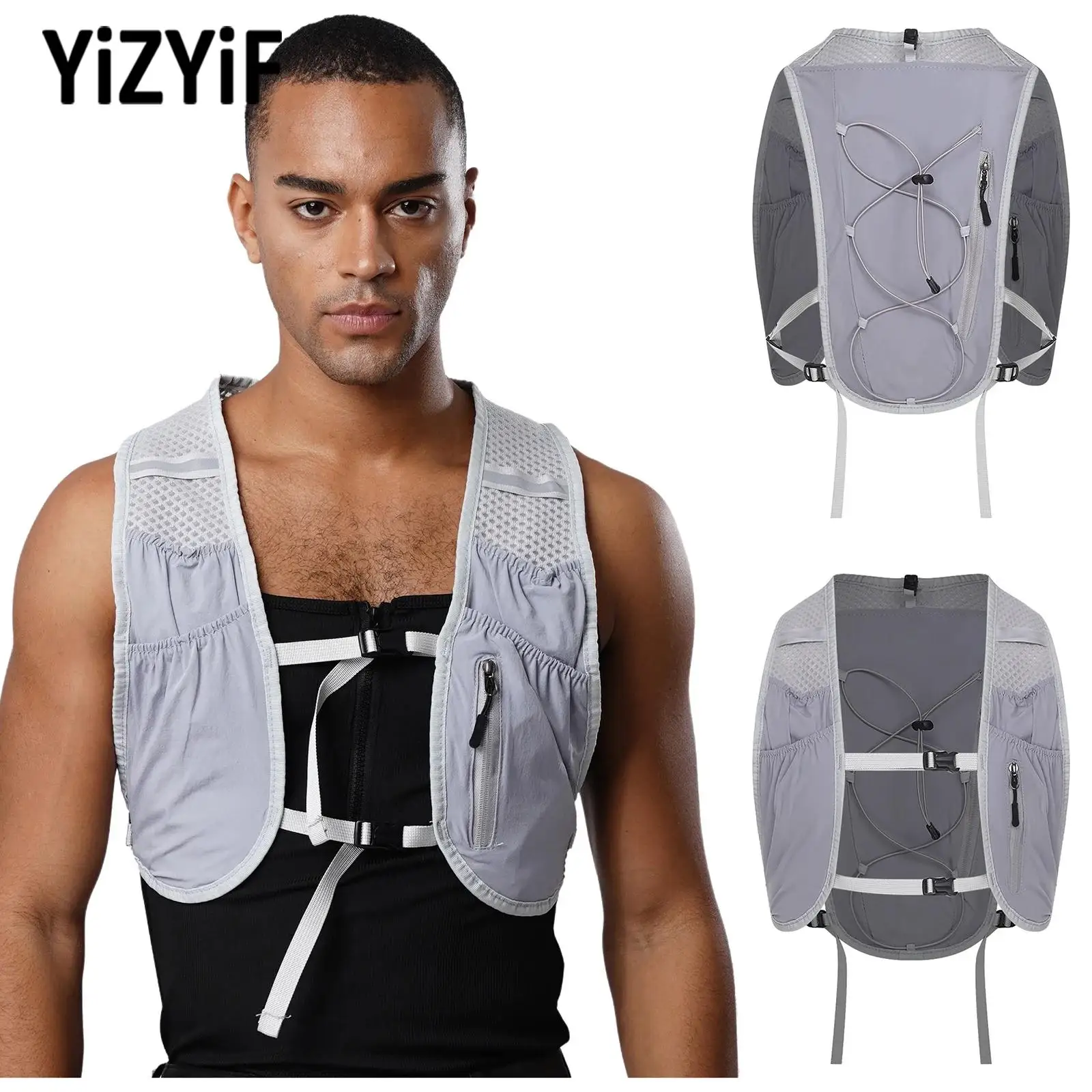 

Adults Quick-drying Cycling Vest Bag Lightweight Multi-Pocket Backpack Sports Outdoor Top Hiking Running Skateboarding Clothes