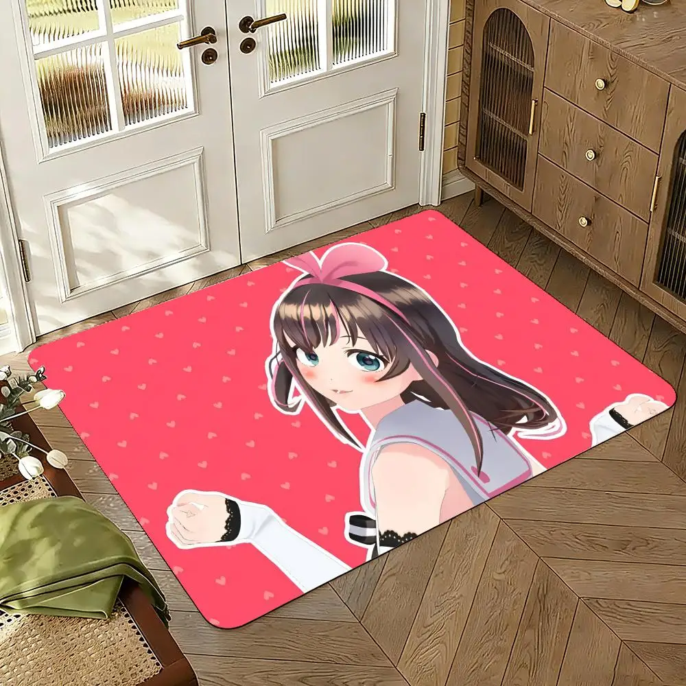 First Virtual Anchor K-Kizuna Floor Mat Bedroom Living Room Flannel Door Mat Non-Slip Home Decor