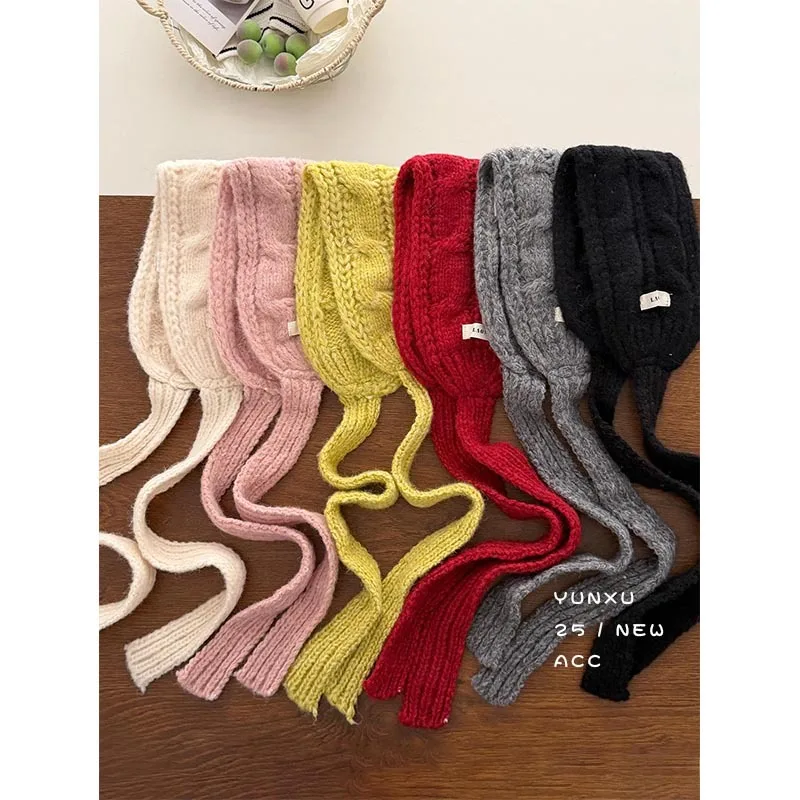 الكورية محبوك تويست عقال النساء الشتاء سميكة الدافئة والباردة غطاء للأذنين ركوب تنوعا غطاء للأذنين الأذن الدافئة الأذن يغطي