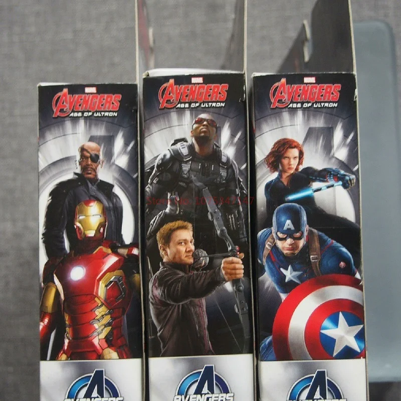 Marvel Avengers Age Of Ultron Captain America Black Widow Iron Man Nick Fury Hawkeye Falcon Anime Figures Model Collect Toy
