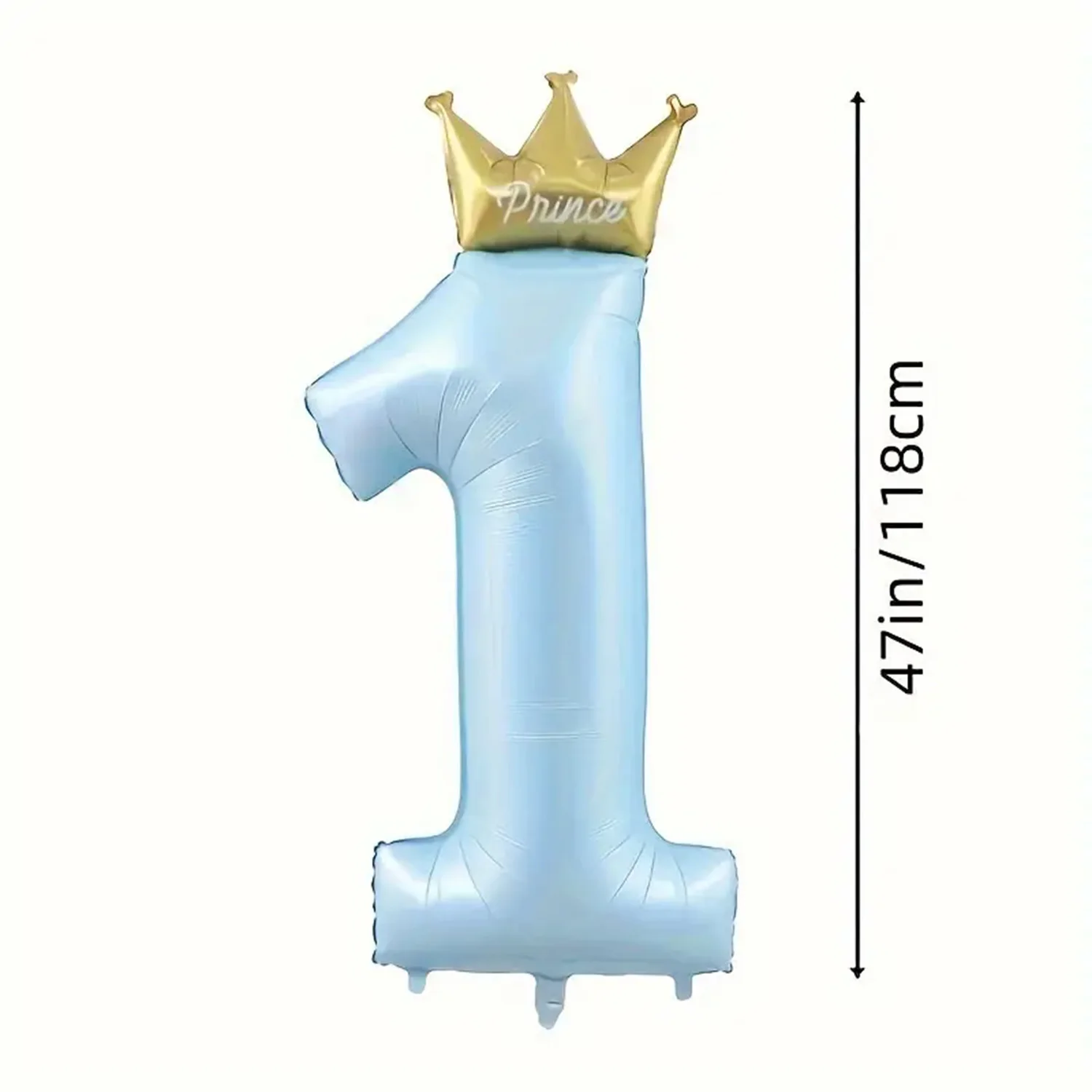 1st Birthday Decorations, Number 1 Balloons, Prince Princess 1 Year Old Crown Number Balloons, First Birthday Balloon Party Deco