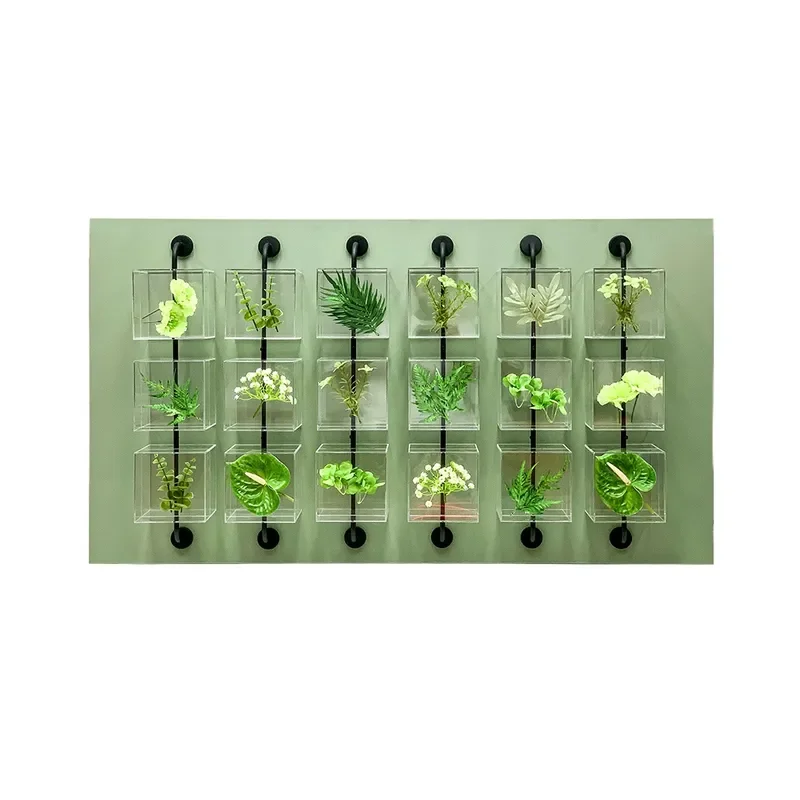 Acrylic Box with Leaves Home Decoration Wall Art Mixed Media Art Artwork Handmade Abstract Plant Painting