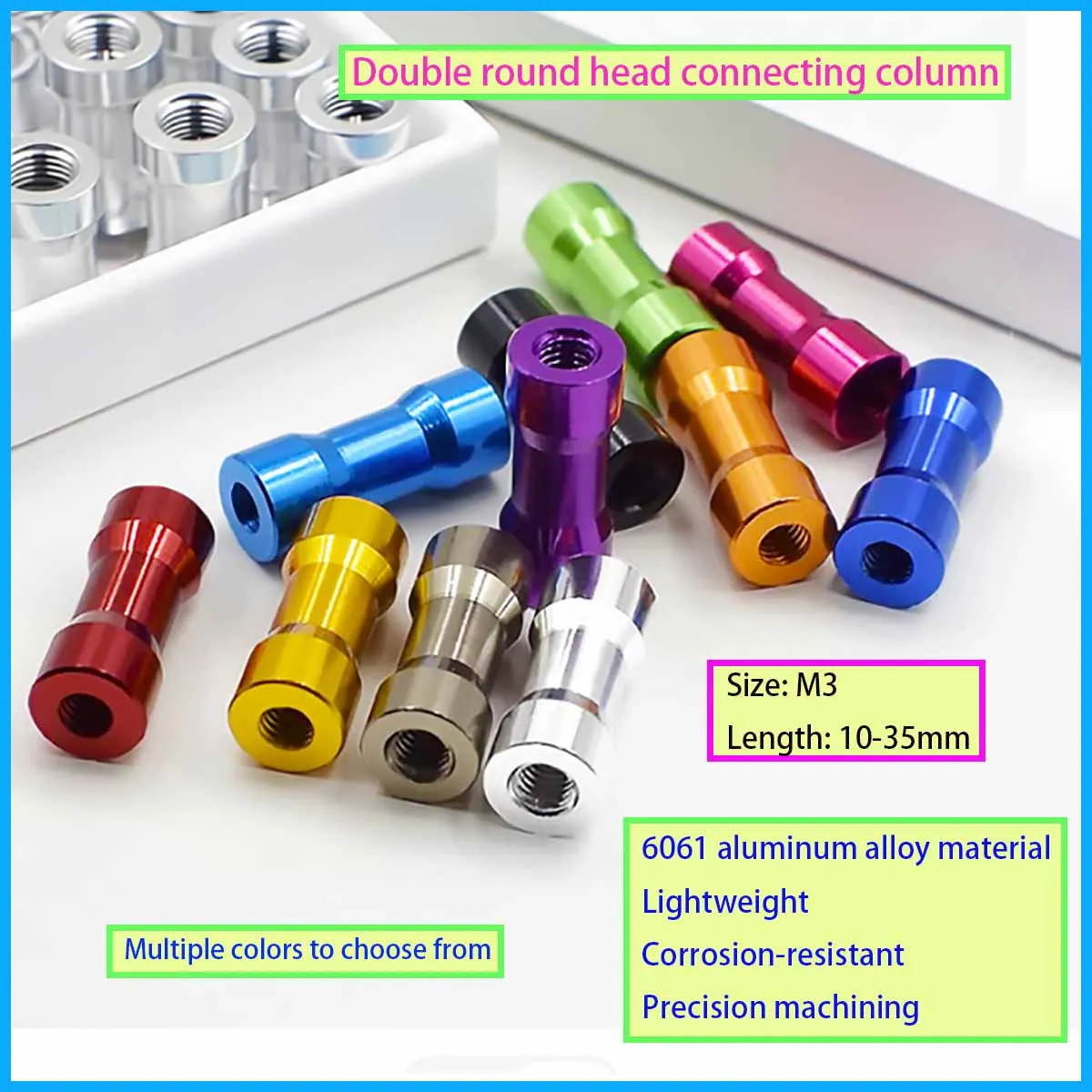 Aluminum Alloy Anodized Double Round Head Aluminum Column With Multi Axis Cross Body Ultra-Light Pull Rod Connection Column M3