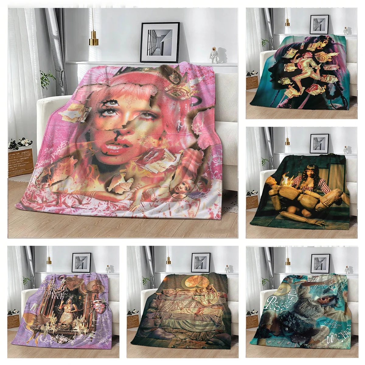 M-Melanie Martinez Hades Singer 2026 3D Flannel Blanket Soft Throw Blanket Art For Home Decor Bedroom Bed Sofa Picnic Fans Gifts