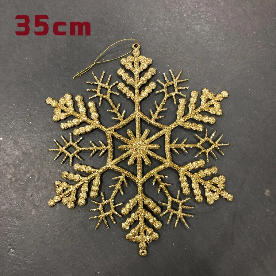 Decoration 35cm bright gold powder Snowflake Christmas Tree Hotel shopping mall KTV Decoration pendant