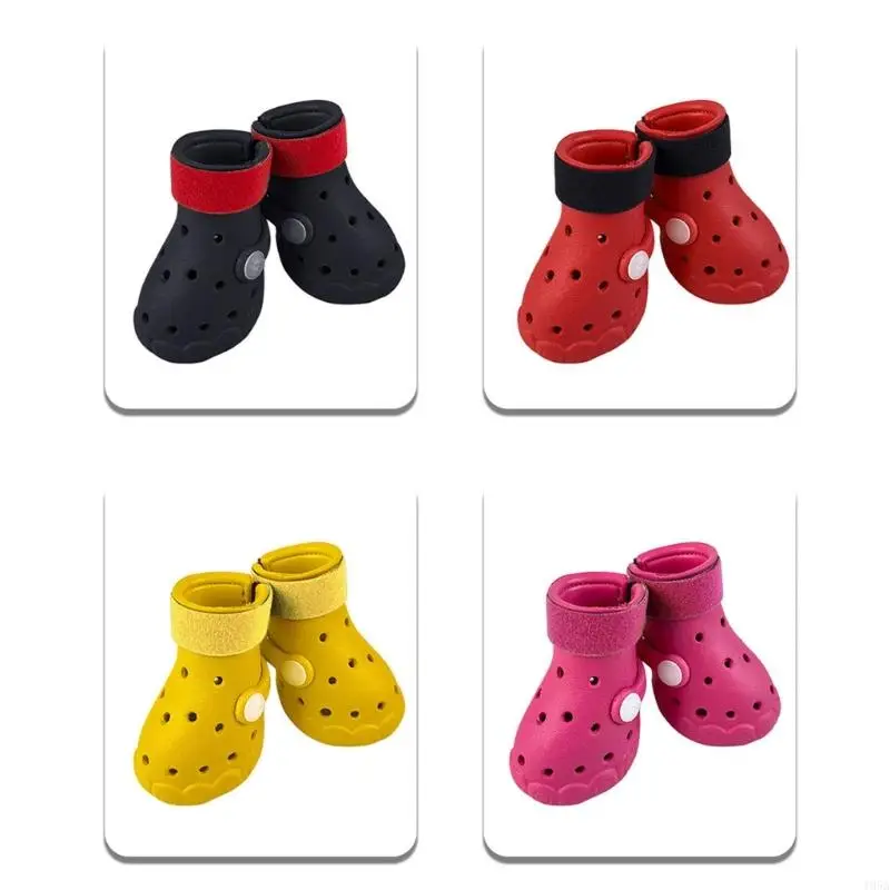 Pet Feet Shoes,Dog Footwear with Open-Hole Upper and Ankle Wrap,Rain Shoes Dirt Resistant Slip Resistant Waterproof