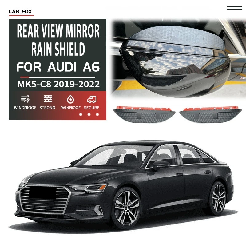 

For Audi AUDI A6L Rearview Mirror Rain Shield Car Back Mirror Eyebrow Rain Cover Car Acc Rainproof Blades Rain Shade