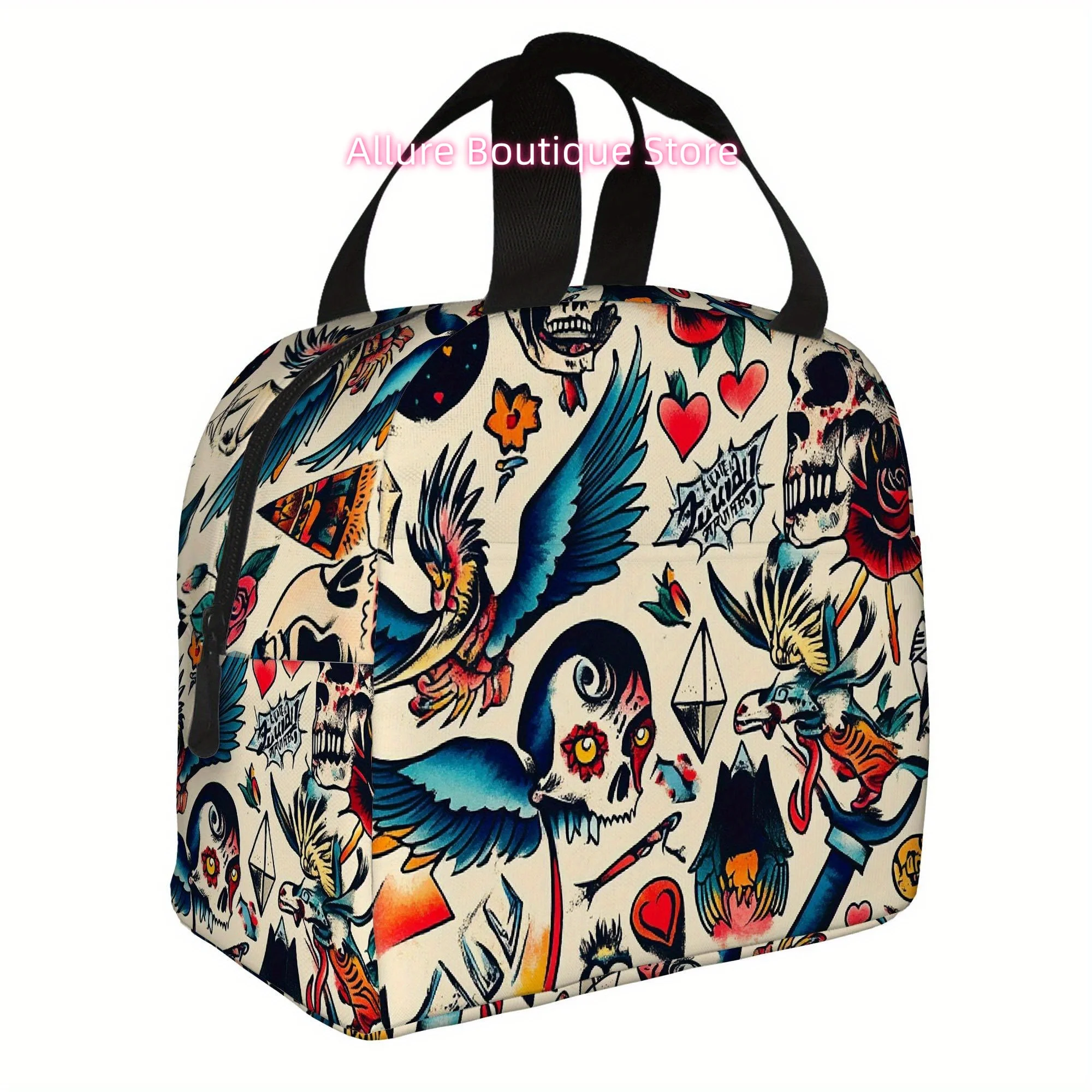 1pc, Tattoo Flash Art Design Collection Printed Thermal Bag, Insulation Bag, Insulated Bag. Not for Food Contact. Suitable for H