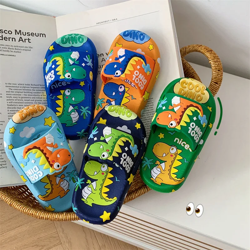 حار بيع طفل النعال 2025 صيف جديد الكرتون حذاء أطفال موضة صنادل للبنات ديناصور الصبي أحذية لينة وحيد أحذية المنزل Tashпочки #3