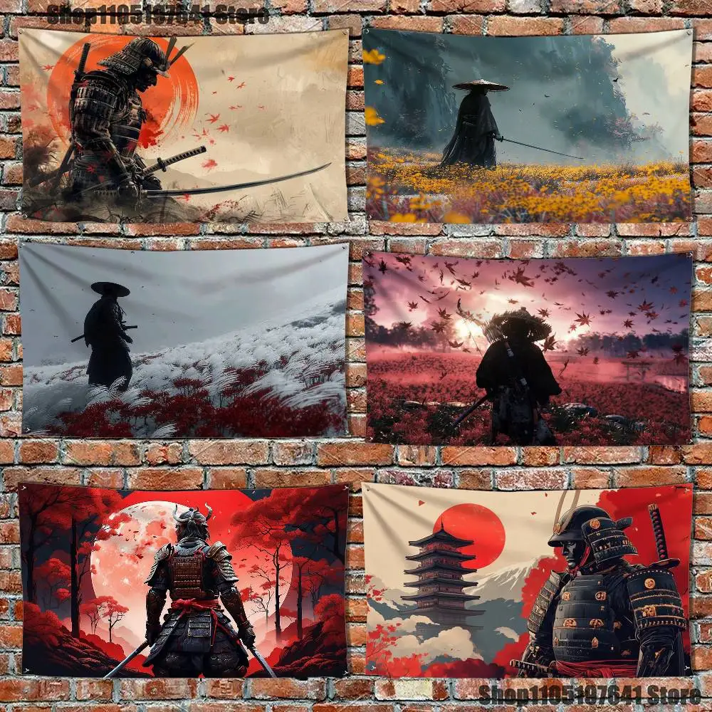 

Japanese style samurai Flag Tapestry Banner For Bedroom Outdoor Living Room Restaurant Bar Wall Decor Party