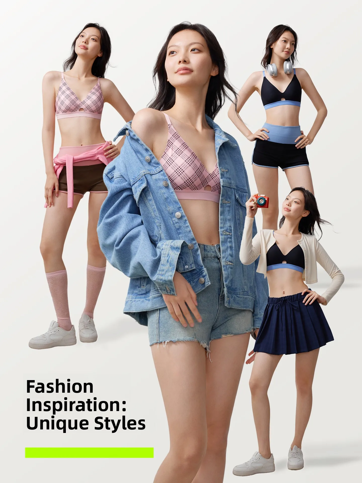 Soft Support Women's Bra Fashion Print Gathered Small Chest No Steel Ring Auxiliary Breast Collection Home Clothes