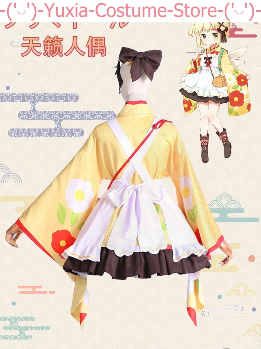 Anime! Prima Doll Gekka Printing Kimono Game Suit Lolita Uniform Cosplay Costume Halloween Party Role Play Outfit Women