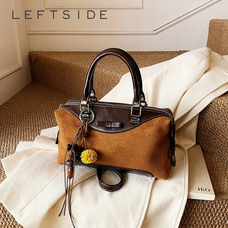 LEFTSIDE Small PU Leather Shoulder Bags for Women 2025 Luxury Designer Crossbody Bag Females Brand Retro Short Handle Handbags